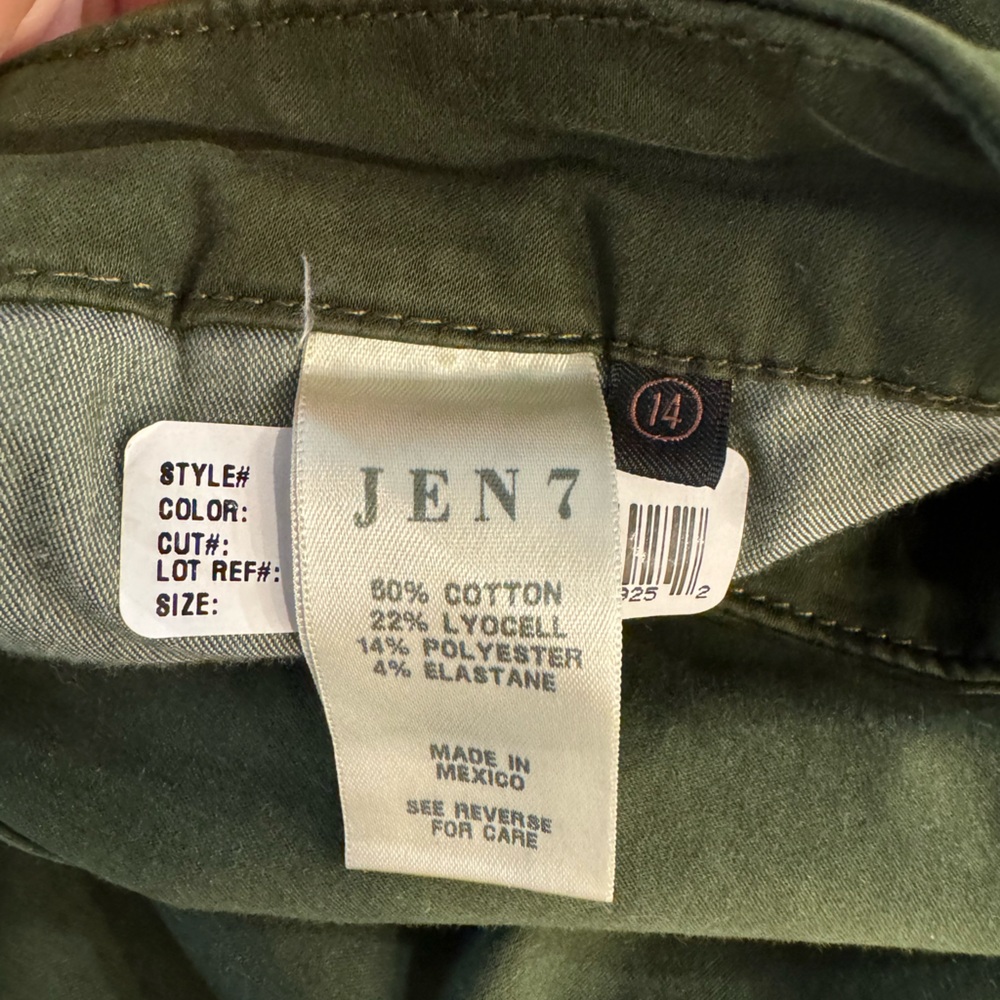 Jen7 by 7 For All Mankind NWT Military Ankle Skinny Jeans Olive 14 - Picture 8 of 10